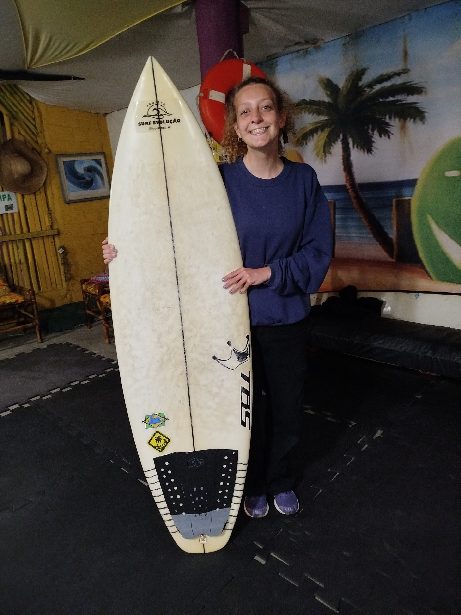Maria Giovanna Bendlin Frugis com sua prancha