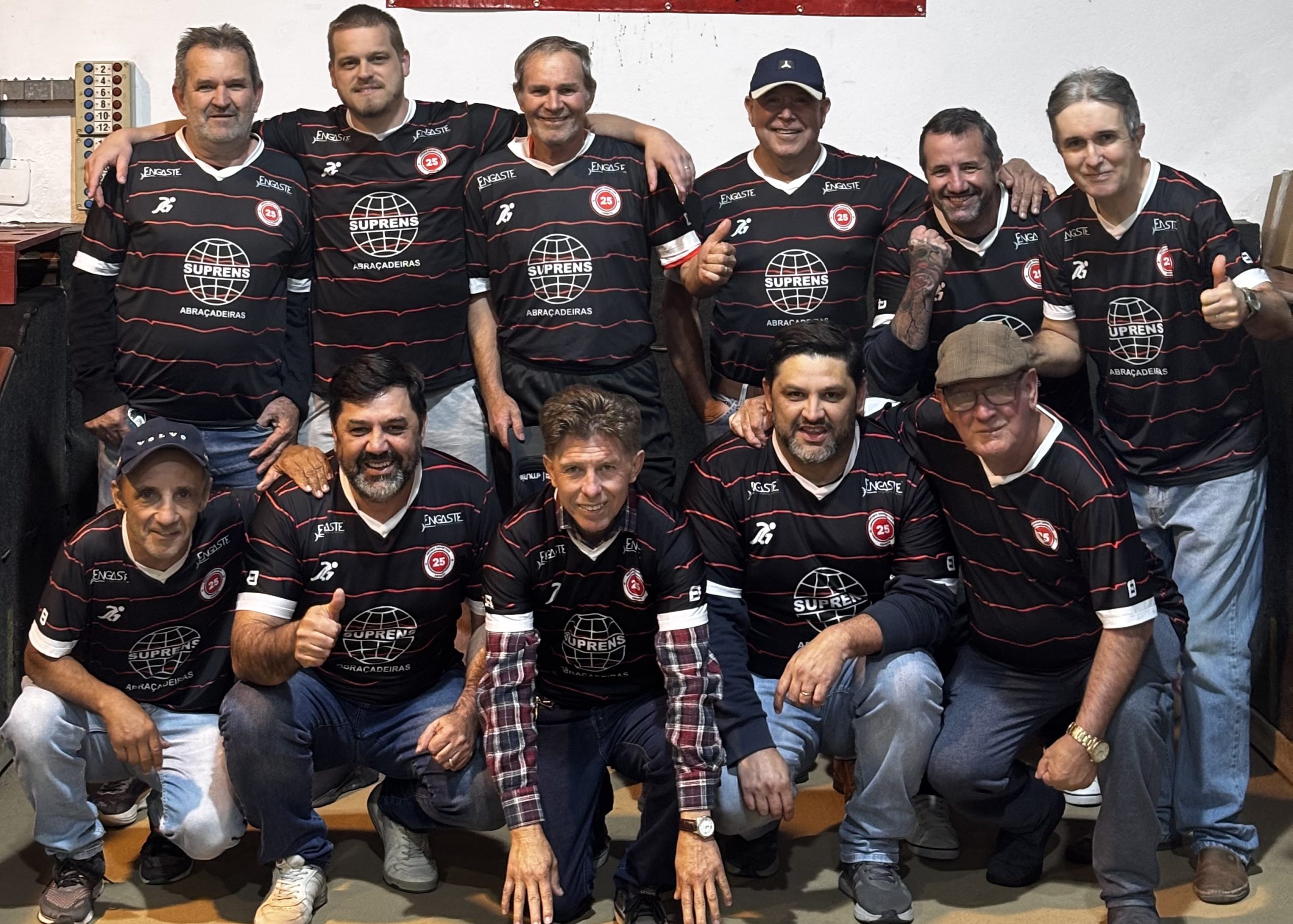 Jogadores da equipe de bocha do 25 de Agosto no campeonato Municipal 2025