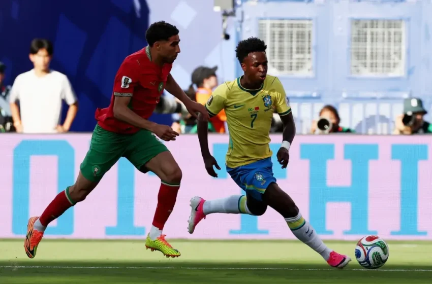  Vini Jr marca golaço, mas Brasil apenas empata com Marrocos na estreia da Copa do Mundo